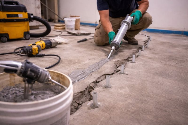 Cracked Basement Floor Repair in Columbus, OH